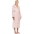 Tekla Pink & White Terry Hooded Bathrobe