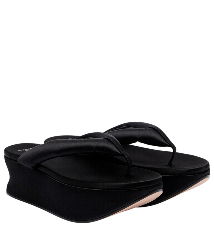 Photo: Balenciaga Gaeta satin wedge thong sandals