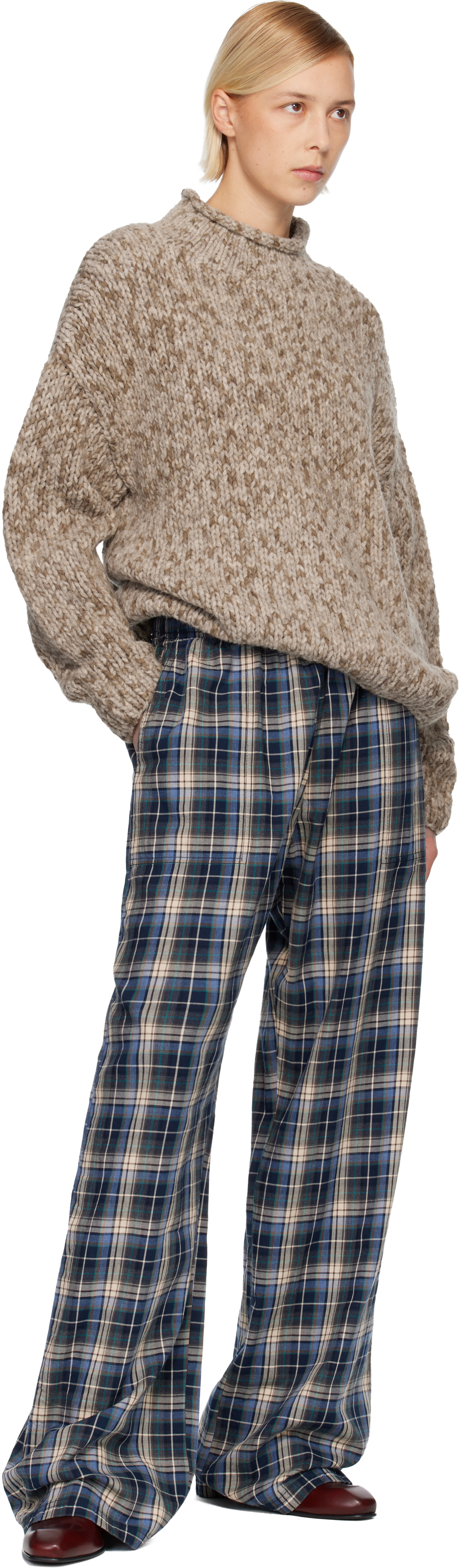 ERL Navy Plaid Lounge Pants