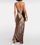 The Sei One-shoulder silk velvet gown