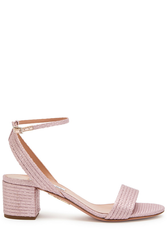 Photo: Aquazzura Sundance 50 Woven Sandals Pink