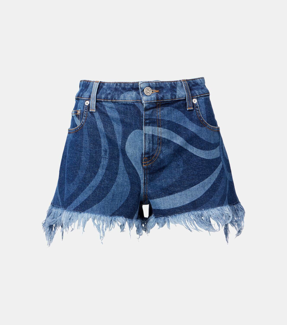 Pucci Marmo fringed denim shorts