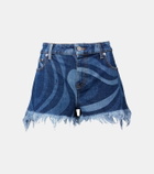 Pucci Marmo fringed denim shorts
