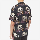 Endless Joy Men's Momento Mori Skulls Vacation Shirt in Black