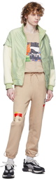 Li-Ning Beige Graphic Patch Lounge Pants