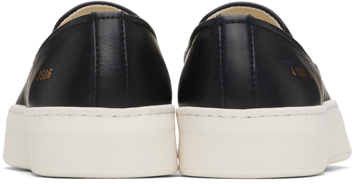 Common Projects Black Leather Slip-on Sneakers