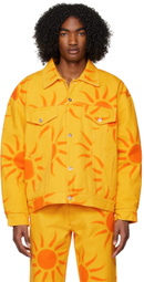 Liberal Youth Ministry Orange Printed Denim Jacket