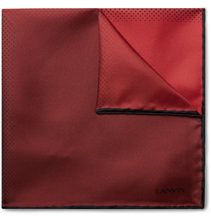 Photo: Lanvin - Colour-Block Silk-Twill Pocket Square - Red