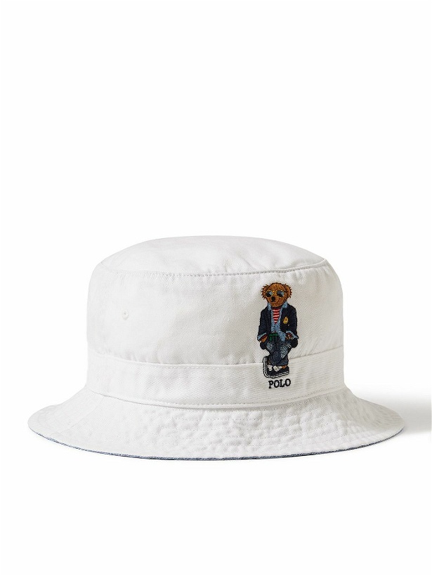 Photo: Polo Ralph Lauren - Loft Embroidered Cotton-Twill Bucket Hat - White
