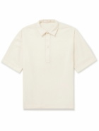 SMR Days - Benirras Logo-Embroidered Wool Polo Shirt - Neutrals
