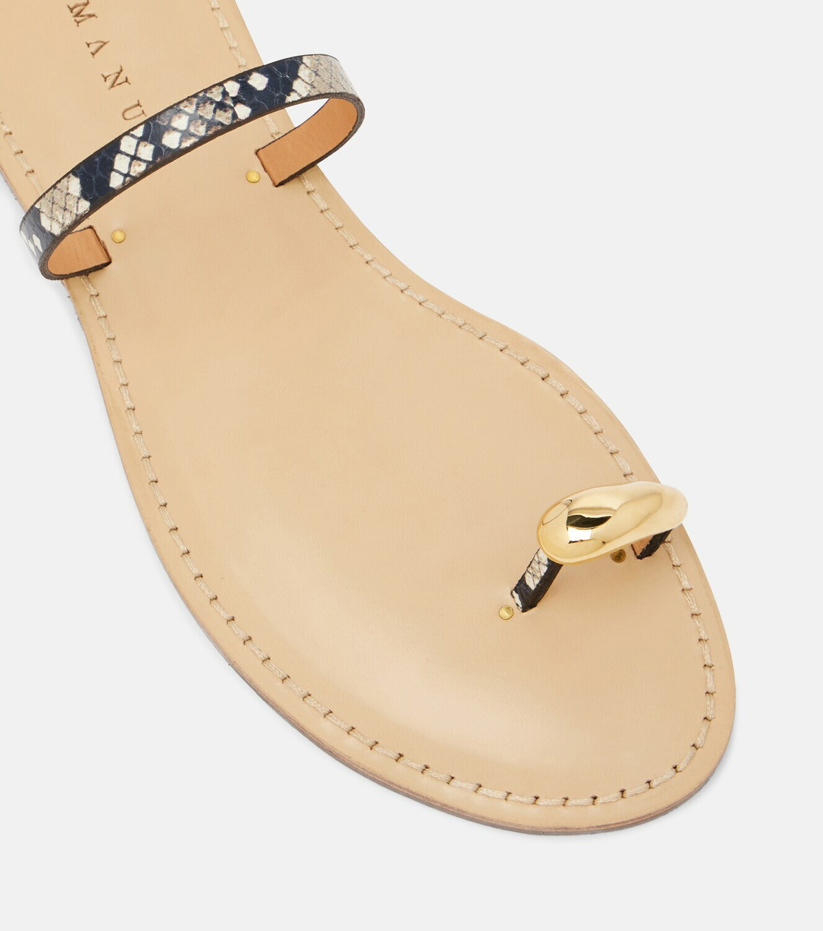 Amanu Kibera snake-effect leather sandals