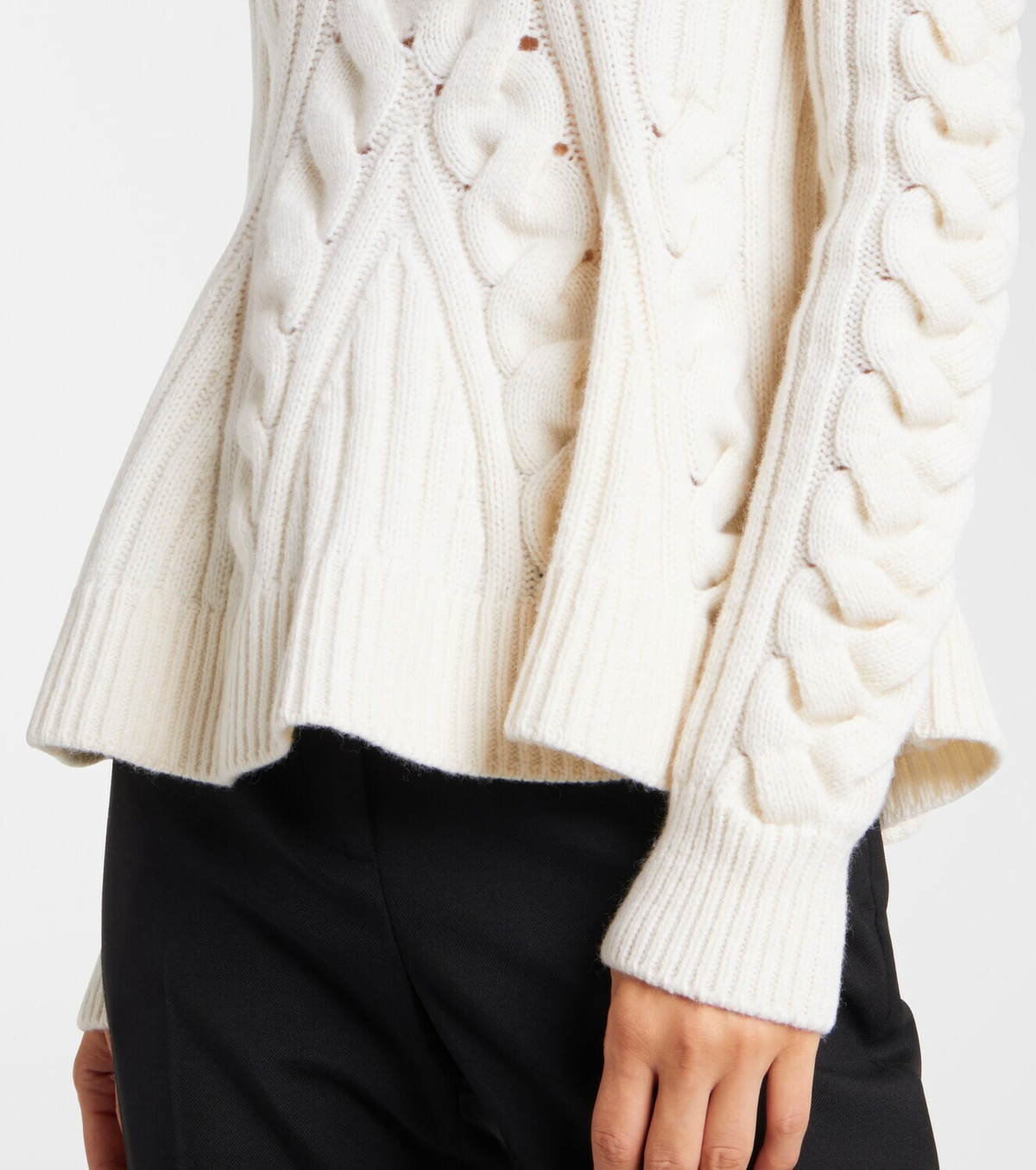 McQueen Cable-knit wool and cashmere sweater