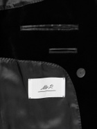 Mr P. - Double-Breasted Cotton-Velvet Tuxedo Jacket - Black