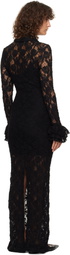 MSGM Black Lace Maxi Dress