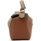 Loewe Khaki and Tan Mini Puzzle Bag
