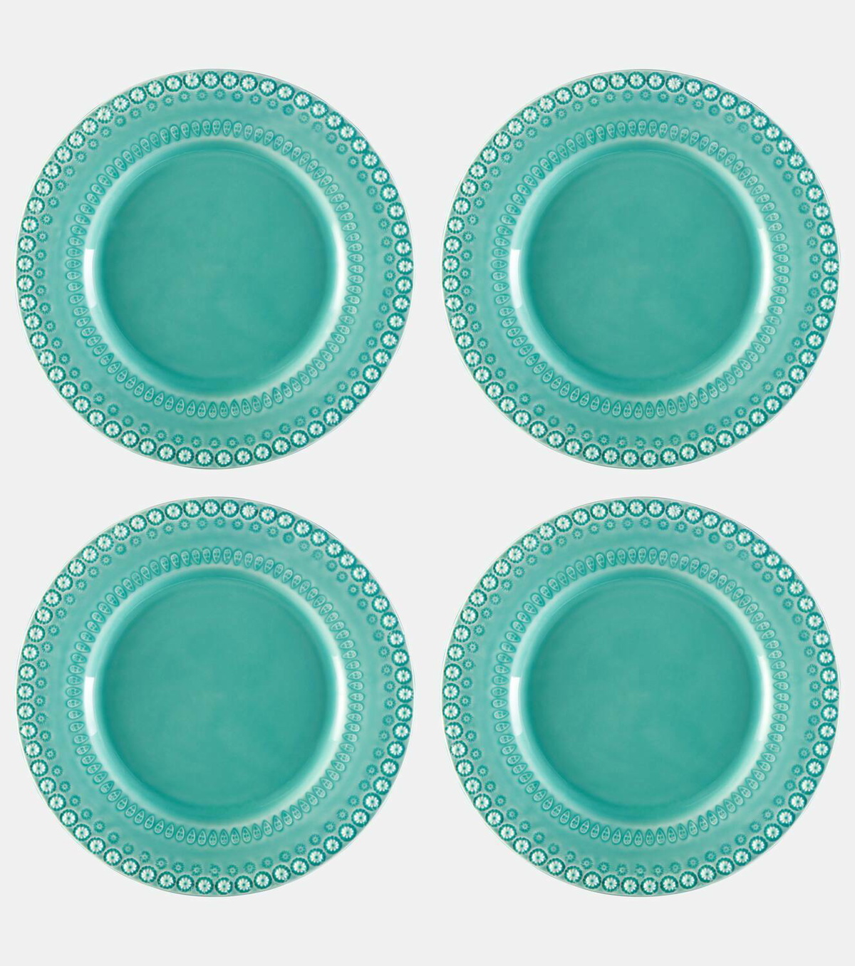 Bordallo Pinheiro Fantasia set of 4 dinner plates