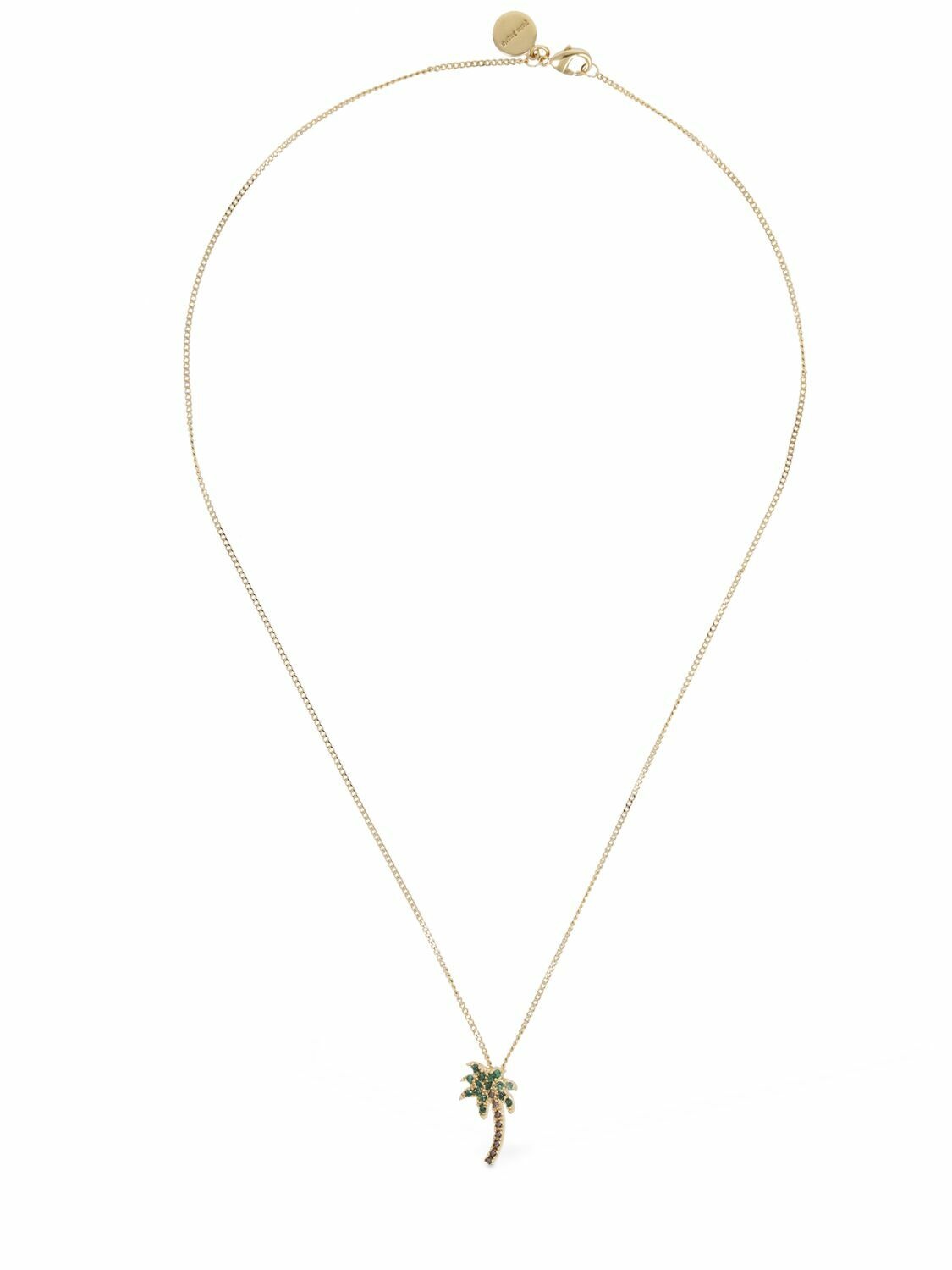 Photo: PALM ANGELS Palm Crystal & Brass Long Necklace