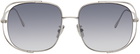 LOEWE Silver Cutout Square Sunglasses