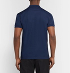 Berluti - Slim-Fit Leather-Trimmed Cotton-Piqué Polo Shirt - Navy