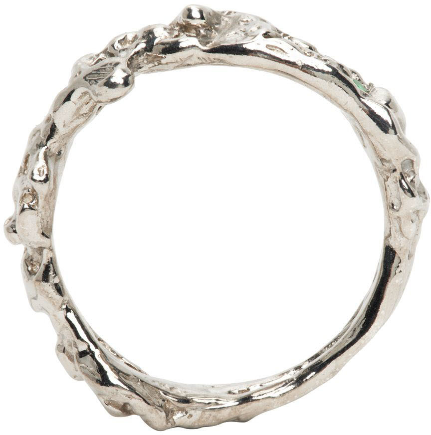 Vasiliki Silver Oysterling Gemstone Ring