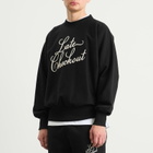 Late Checkout Men's Script Crewneck Sweatshirt in Black/White