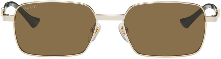 Photo: Gucci Gold Rectangular Sunglasses