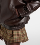 Miu Miu Logo leather jacket
