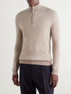 N.PEAL - Regent Cashmere and Silk-Blend Half Zip-Up Sweater - Brown