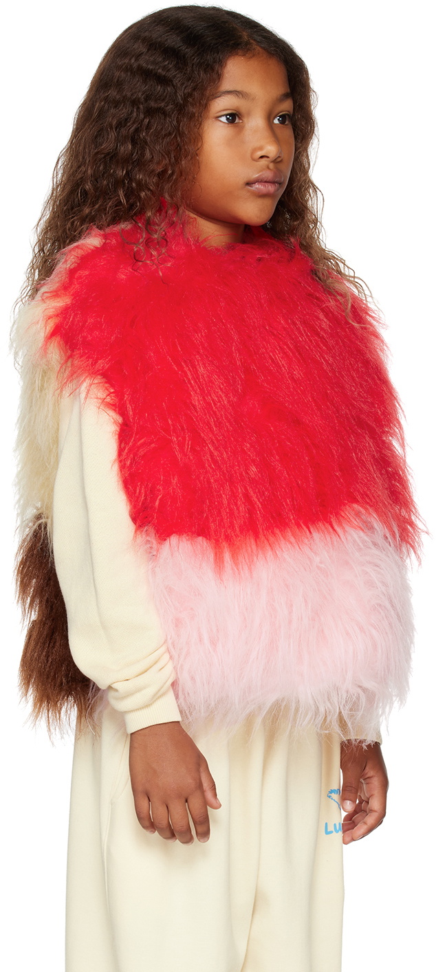 Faux fur 2025 vest multicolor