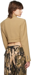 Dion Lee Khaki Interlock Cropped Blazer