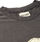 Gallery Dept. - Distressed Glittered Printed Cotton-Jersey T-Shirt - Gray
