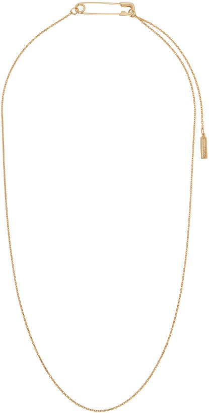 Photo: Numbering Gold Safety Pin Necklace