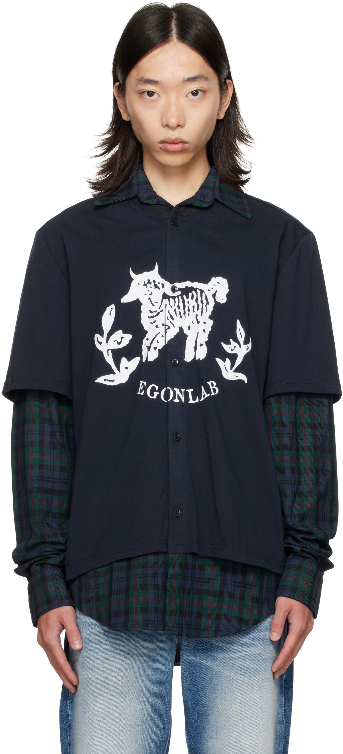 EGONlab Navy Moutono Shirt