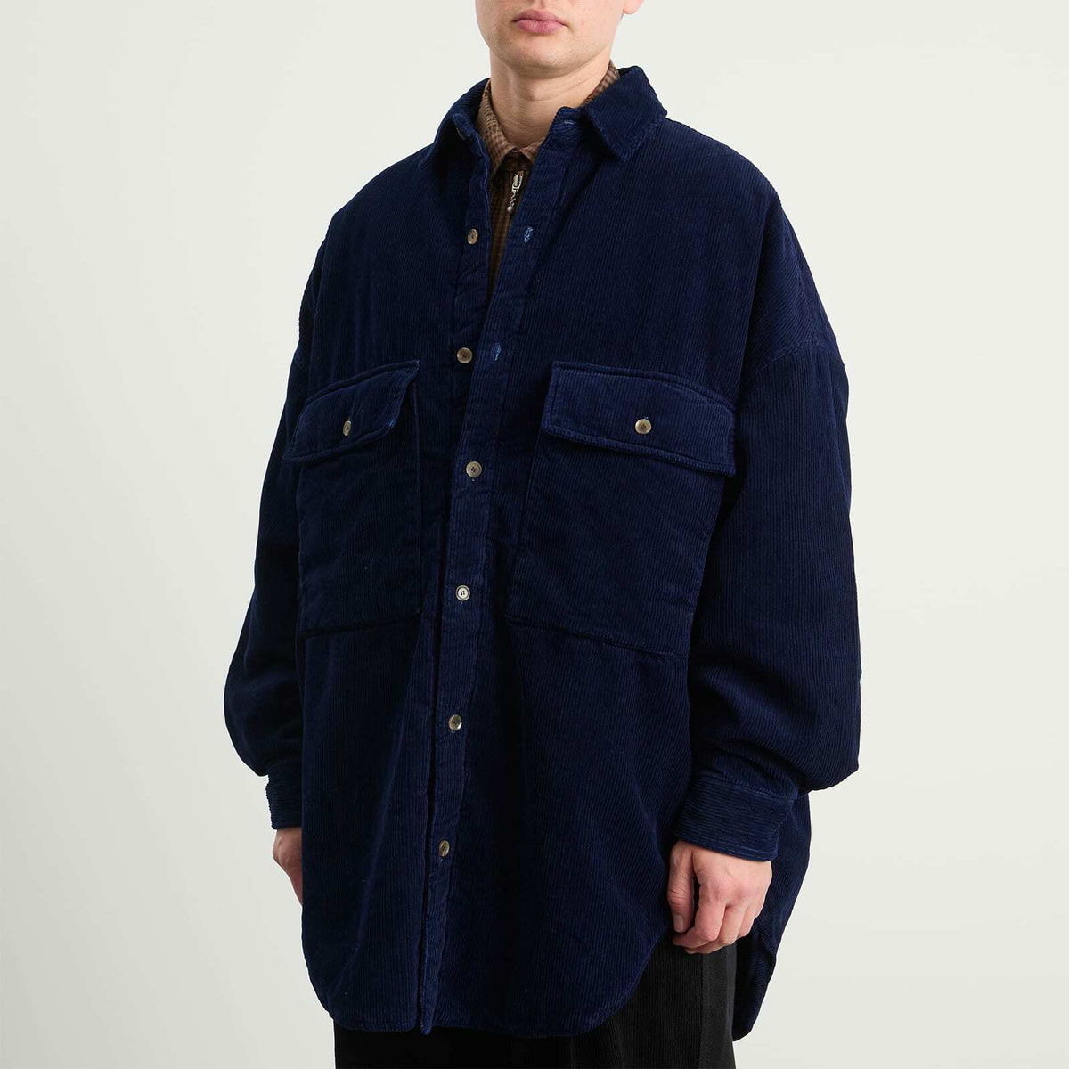 Merely Made Men's Corduroy Overshirt in Navy