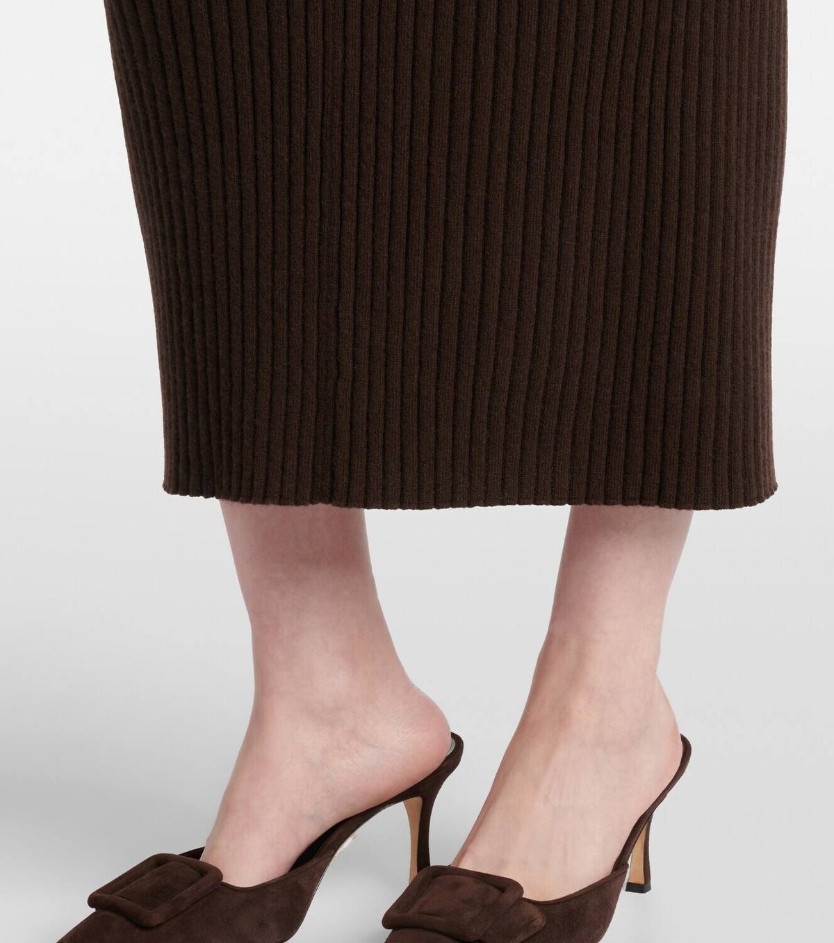 Jardin des Orangers Ribbed-knit cashmere maxi skirt