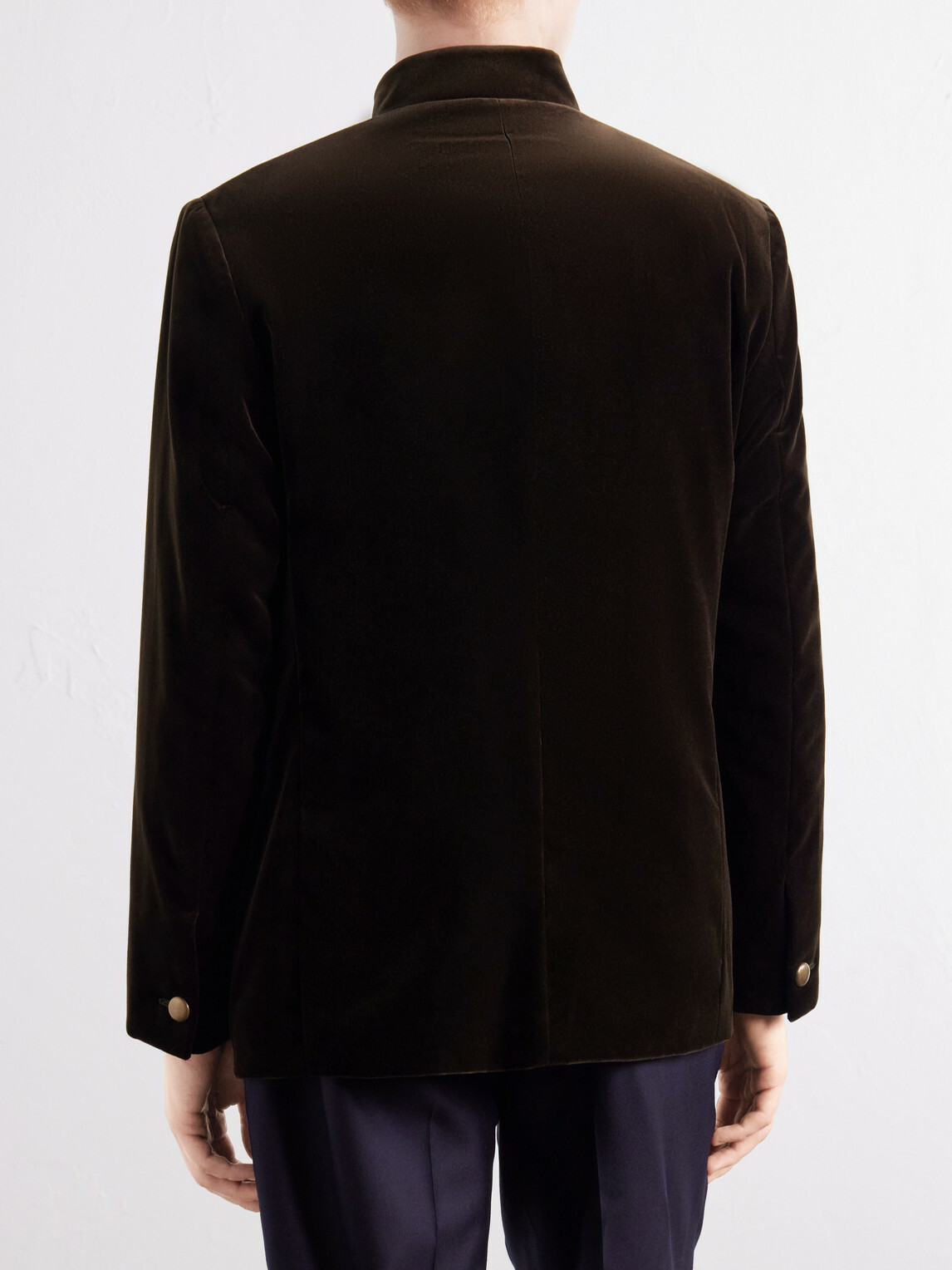 Favourbrook - Nehru Cotton-Velvet Blazer - Green