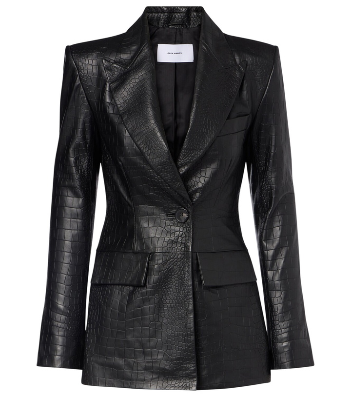 Photo: Alex Perry Croc-effect leather blazer