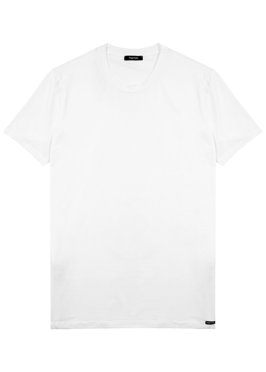 Tom Ford Stretch Jersey T-Shirt, Men's Clothing, White, Cotton Material, Comfortable Fit, Casual Wear