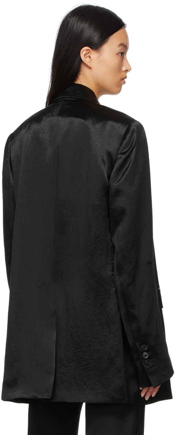 Ann Demeulemeester Black Satin Slouchy Agnes Jacket Ann Demeulemeester
