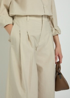 Brunello Cucinelli Crinkled Cotton-blend Trousers Beige