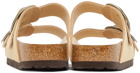 Birkenstock Beige Leather Narrow Big Buckle Arizona Sandals