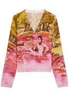 Versace Printed Silk Cardigan Multicoloured