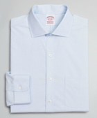 Brooks Brothers Men's Stretch Madison Relaxed-Fit Dress Shirt, Non-Iron Poplin English Collar End-on-End | Light Blue