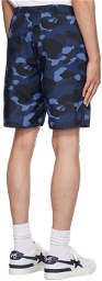 BAPE Navy Camo Shark Reversible Shorts