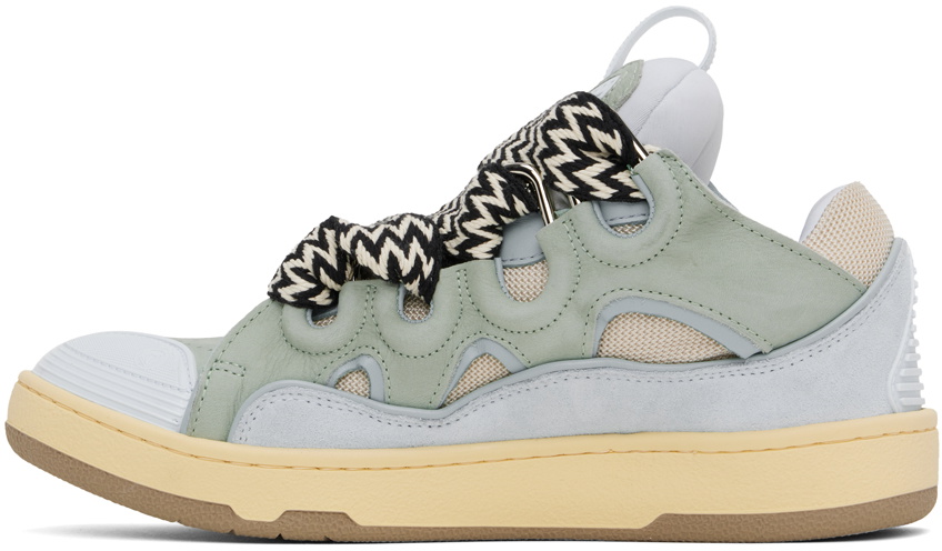 Lanvin Blue & Green Leather Curb Sneakers Lanvin