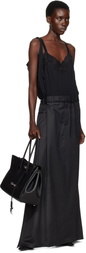 Balenciaga Black Patched Slip Maxi Dress