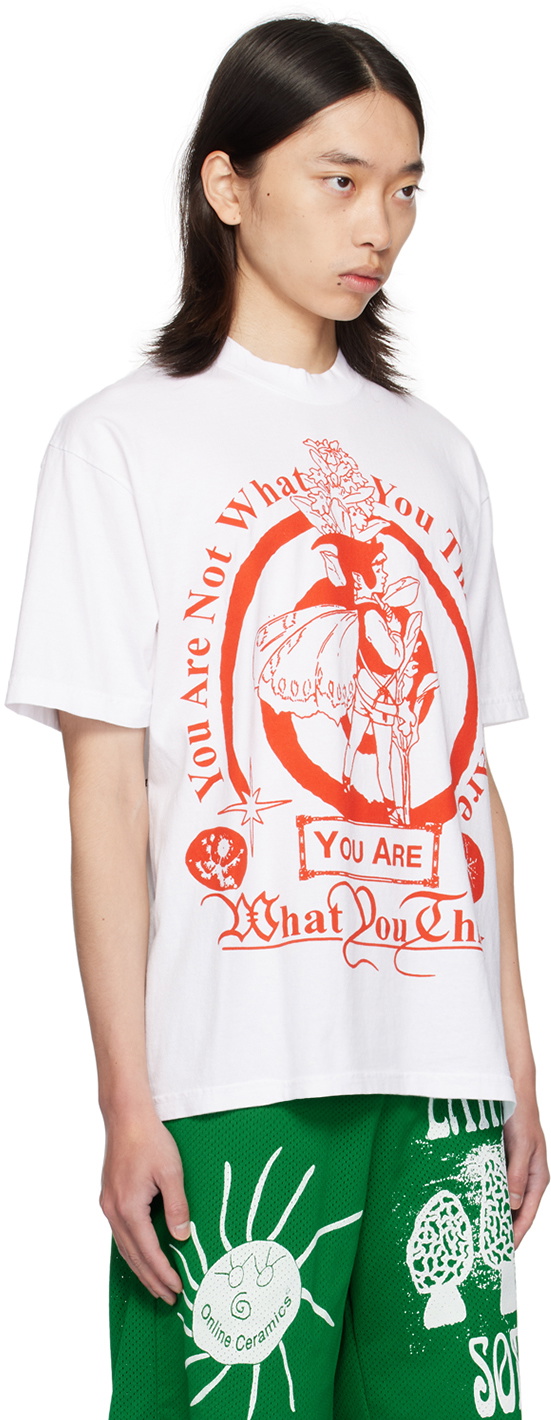 Online Ceramics White 'You Are What You Think' T-Shirt