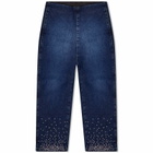 AVAVAV Women's Dollar Embellished Capri Denim Legging in Bleach Indigo