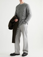 Miles Leon - Cable-Knit Cotton, Alpaca and Merino Wool-Blend Sweater - Gray