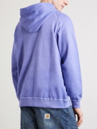 Neighborhood - Logo-Embroidered Pigment-Dyed Cotton-Jersey Hoodie - Blue